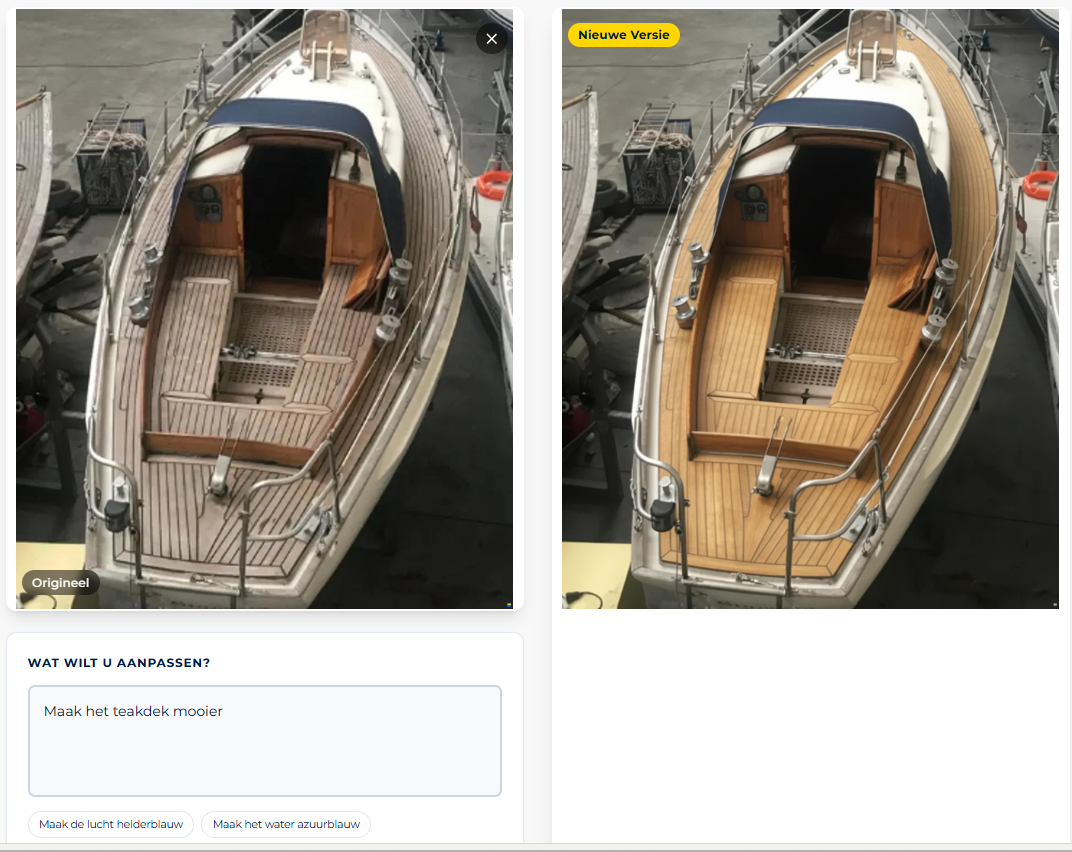 Voorbeeld van AI-verbeterde jachtfoto's